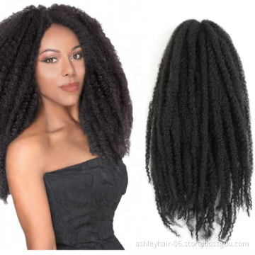 100% Kanekalon Wholesale 18 Inch 60g Synthetic Fiber Marley Braid Afro Kinky Braid Hair Afro Kinky Twist Hair Marley Hair Braid